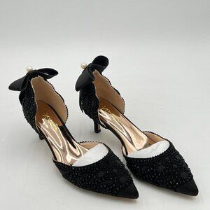 XYD Women's Pumps, Elegant Pointed Toe, D'Orsay Bowknot Kitten Low Heels, Rhines